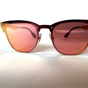 Ray-Ban Sunglasses Made in Italy Gold Metal Frame Pink Gradient Lenses